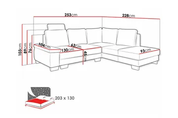 Graystone 3-sits Hörnbäddsoffa - Möbler - Vardagsrum - Bäddsoffor