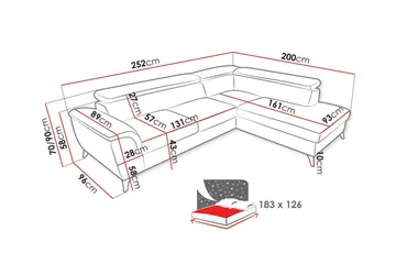 Graystone 3-sits Hörnbäddsoffa - Möbler - Vardagsrum - Bäddsoffor