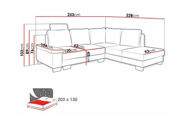 Graystone 3-sits Hörnbäddsoffa - Möbler - Vardagsrum - Bäddsoffor