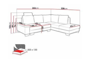 Graystone 3-sits Hörnbäddsoffa - Möbler - Vardagsrum - Bäddsoffor