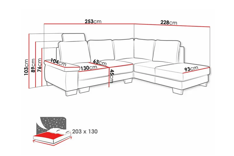 Graystone 3-sits Hörnbäddsoffa - Möbler - Vardagsrum - Bäddsoffor - Hörnbäddsoffa