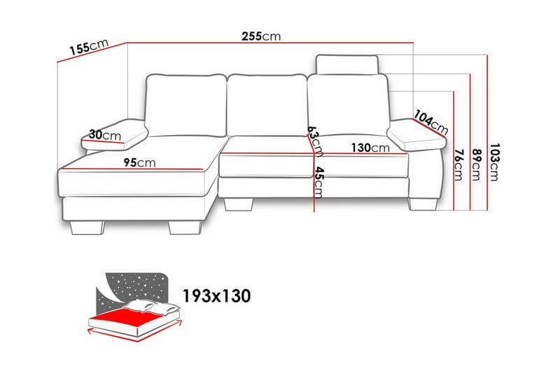Graystone 3-sits Hörnbäddsoffa - Möbler - Vardagsrum - Bäddsoffor - Hörnbäddsoffa