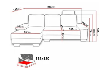 Graystone 3-sits Hörnbäddsoffa - Möbler - Vardagsrum - Bäddsoffor