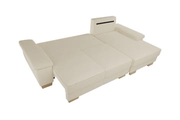 Graystone 3-sits Vänster Hörnbäddsoffa 130x193 cm med Förvaring i Tyg - Grå - Möbler - Vardagsrum - Bäddsoffor
