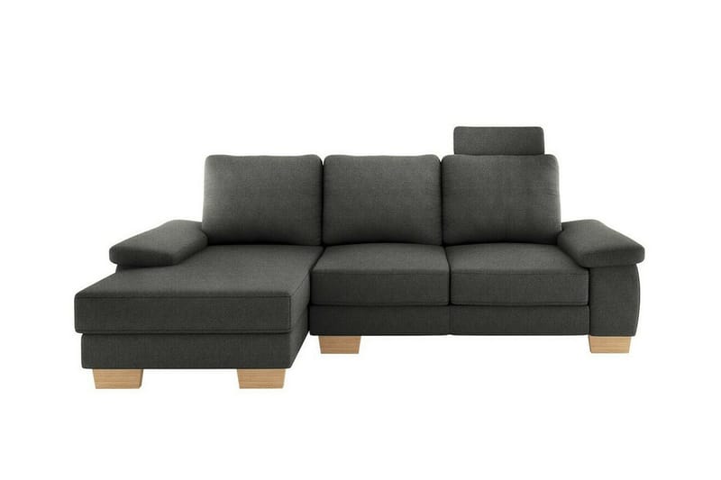 Graystone 3-sits Vänster Hörnbäddsoffa 130x193 cm med Förvaring i Tyg, Grå