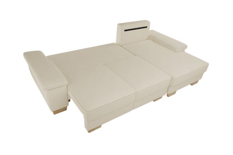 Graystone 3-sits Vänster Hörnbäddsoffa 130x193 cm med Förvaring i Tyg - Ljusgrå - Möbler - Vardagsrum - Bäddsoffor