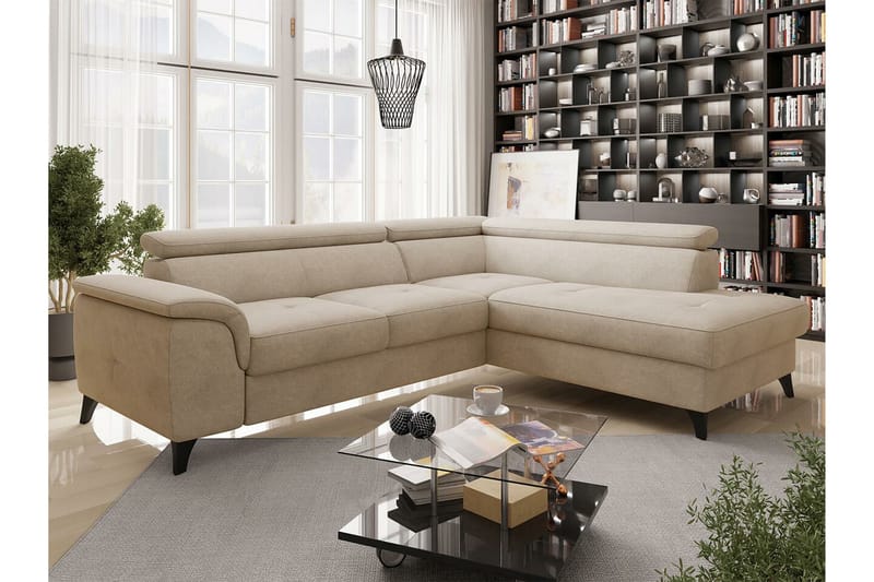 Graystone 4-sits Hörnbäddsoffa Beige - Möbler - Vardagsrum - Bäddsoffor - Hörnbäddsoffa
