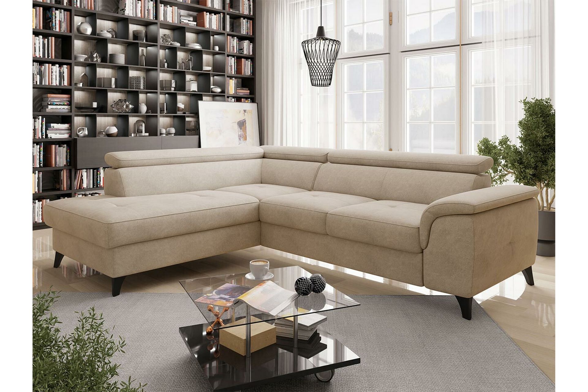 Graystone 4-sits Hörnbäddsoffa Beige - Möbler - Vardagsrum - Bäddsoffor - Hörnbäddsoffa