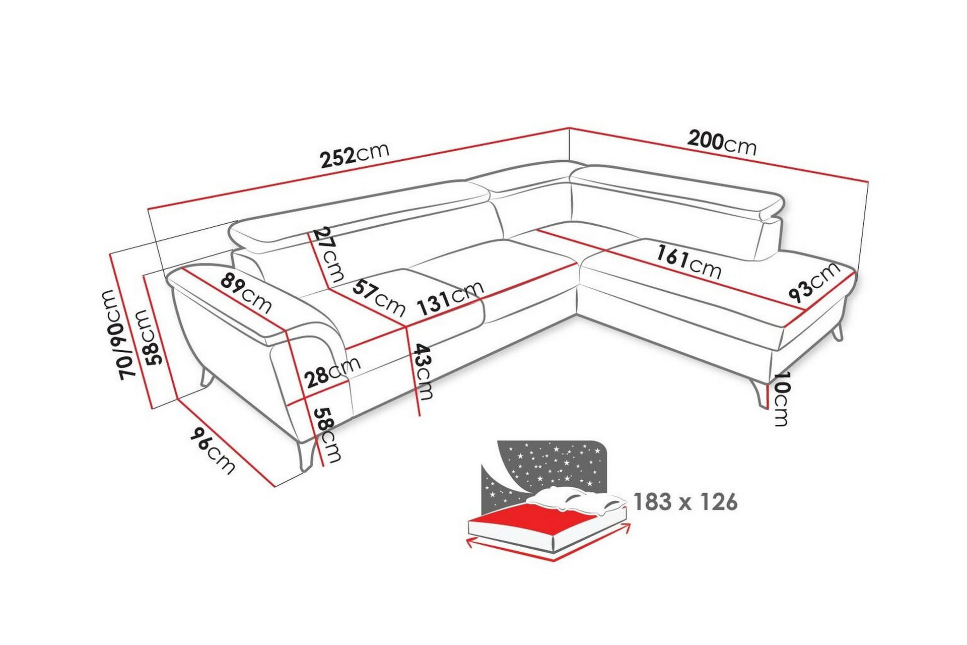 Graystone 4-sits Hörnbäddsoffa Beige - Möbler - Vardagsrum - Bäddsoffor - Hörnbäddsoffa