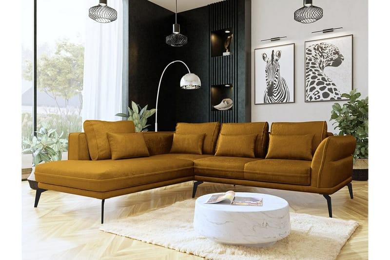 Graystone 4-sits Hörnbäddsoffa Dark yellow - Möbler - Vardagsrum - Bäddsoffor - Hörnbäddsoffa