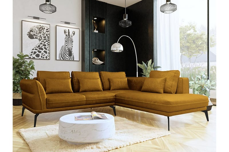 Graystone 4-sits Hörnbäddsoffa Dark yellow - Möbler - Vardagsrum - Bäddsoffor - Hörnbäddsoffa