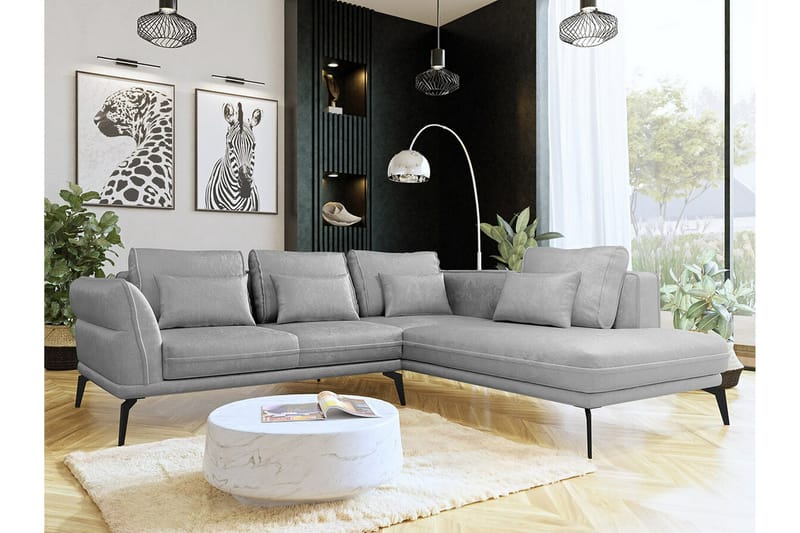 Graystone 4-sits Hörnbäddsoffa Ljusgrå/Mörkgrå - Möbler - Vardagsrum - Bäddsoffor - Hörnbäddsoffa