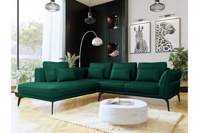 Graystone 4-sits Hörnbäddsoffa Mörkgrön - Möbler - Vardagsrum - Bäddsoffor - Hörnbäddsoffa