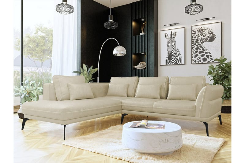 Graystone 4-sits Hörnbäddsoffa NO_BRAND Beige/Light beige - Möbler - Vardagsrum - Soffor - Divansoffa & schäslong
