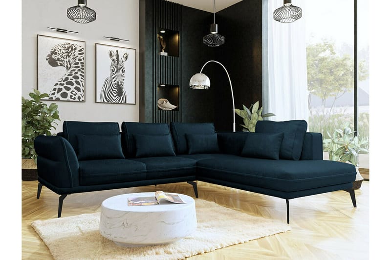 Graystone 4-sits Hörnbäddsoffa NO_BRAND Dark blue - Möbler - Vardagsrum - Bäddsoffor - Hörnbäddsoffa