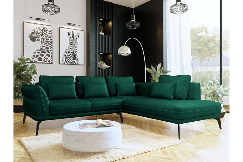 Graystone 4-sits Hörnbäddsoffa NO_BRAND Dark green - Möbler - Vardagsrum - Soffor - Divansoffa & schäslong