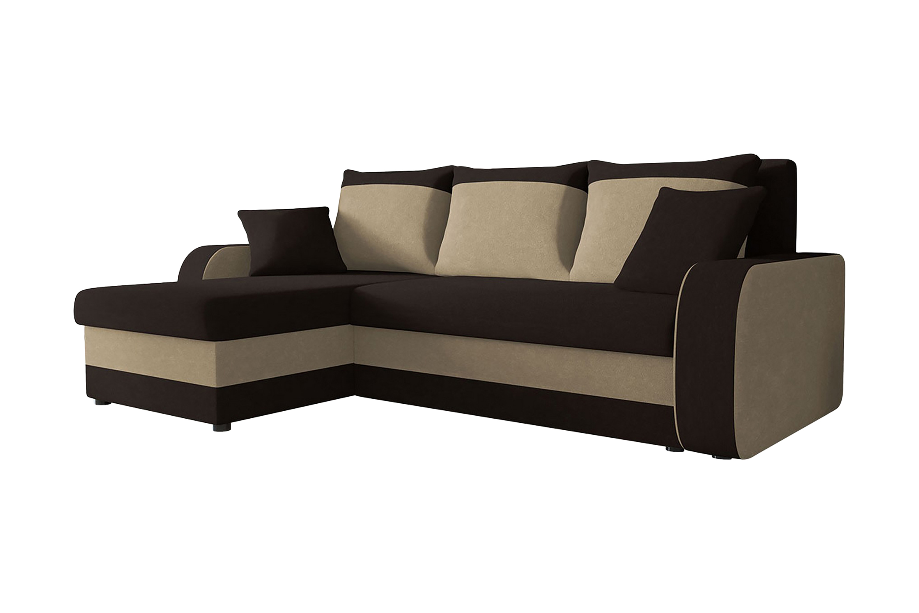 guddarp 3-sits hörnbäddsoffa universal brun/beige -