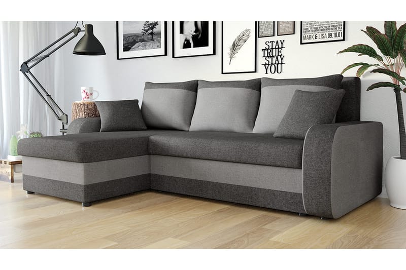 GUDDARP 3-sits Hörnbäddsoffa Universal Grå - Möbler - Vardagsrum - Bäddsoffor