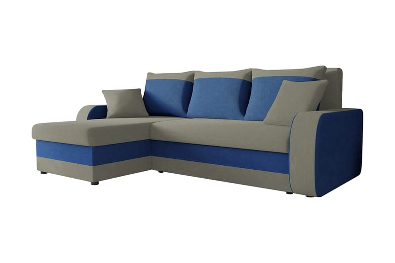 GUDDARP 3-sits Hörnbäddsoffa Universal Grå/Blå - Möbler - Vardagsrum - Bäddsoffor