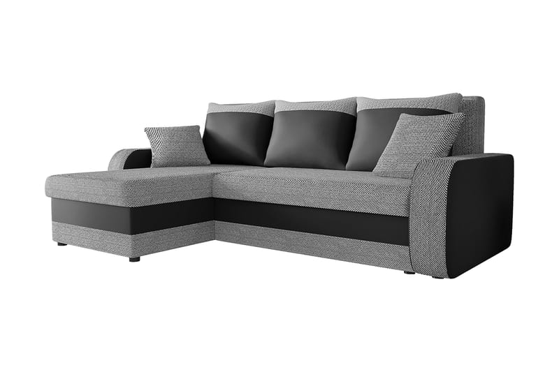 GUDDARP 3-sits Hörnbäddsoffa Universal Grå/Svart - Möbler - Vardagsrum - Bäddsoffor