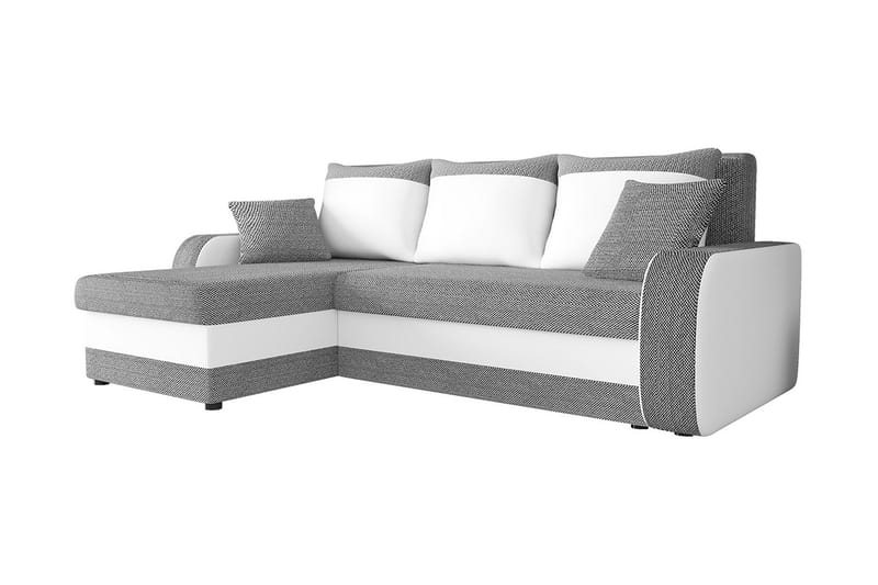 GUDDARP 3-sits Hörnbäddsoffa Universal Grå/Vit - Möbler - Vardagsrum - Bäddsoffor