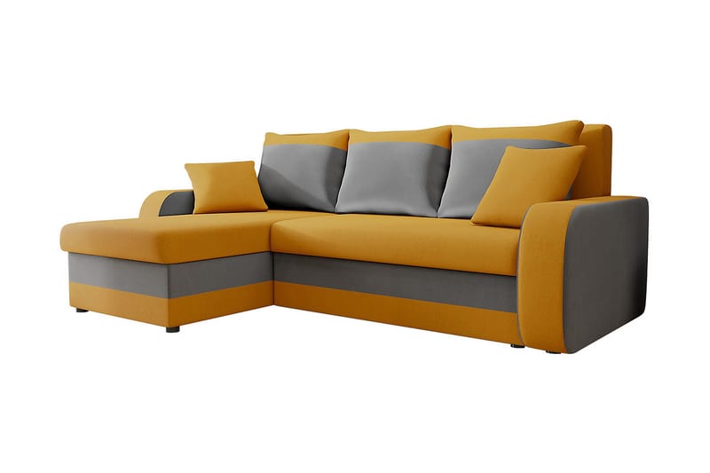 GUDDARP 3-sits Hörnbäddsoffa Universal Orange/Grå - Möbler - Vardagsrum - Bäddsoffor