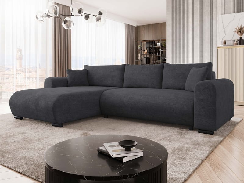 Handda 3-sits Bäddsoffa med divan - svart - Möbler - Vardagsrum - Bäddsoffor - Hörnbäddsoffa