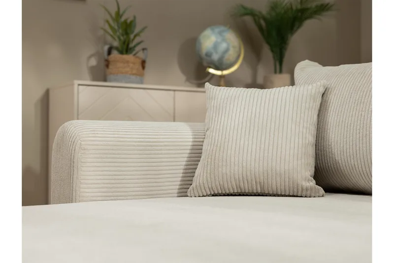 Handda 3-sits Vänstervänd Bäddsoffa med Divan och Schäslong i Tyg - Rostbrun - Möbler - Vardagsrum - Bäddsoffor