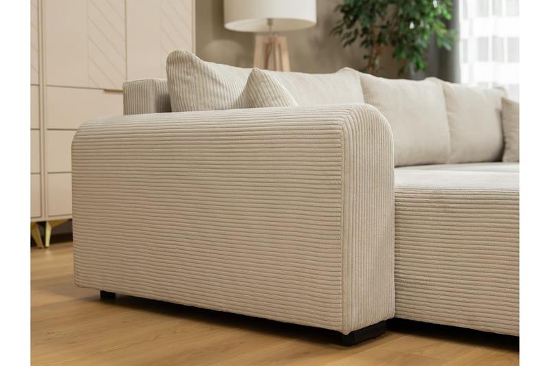 Handda Bäddsoffa med Divan 3-sits i Bouclé - Beige - Möbler - Vardagsrum - Bäddsoffor