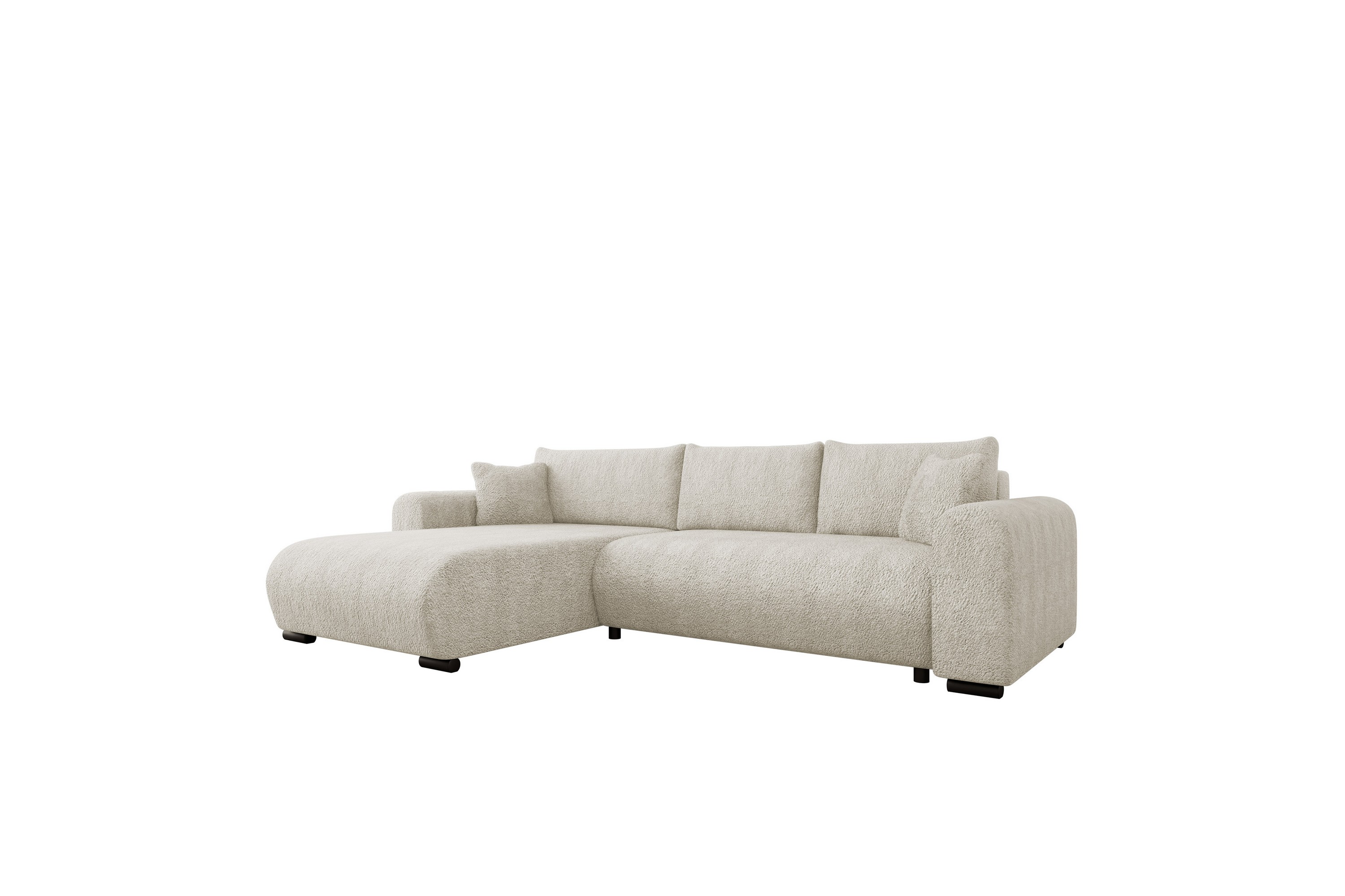 handda bäddsoffa med divan 3-sits i bouclé - beige