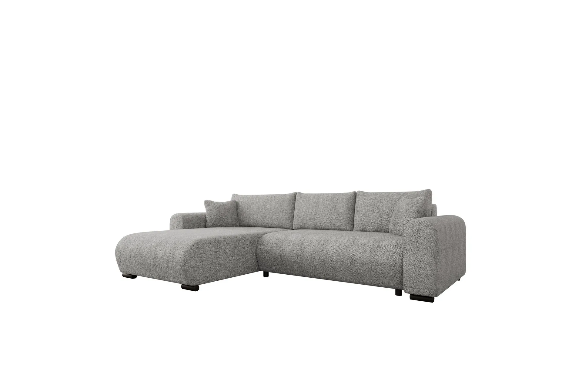 handda bäddsoffa med divan 3-sits i bouclé - grå