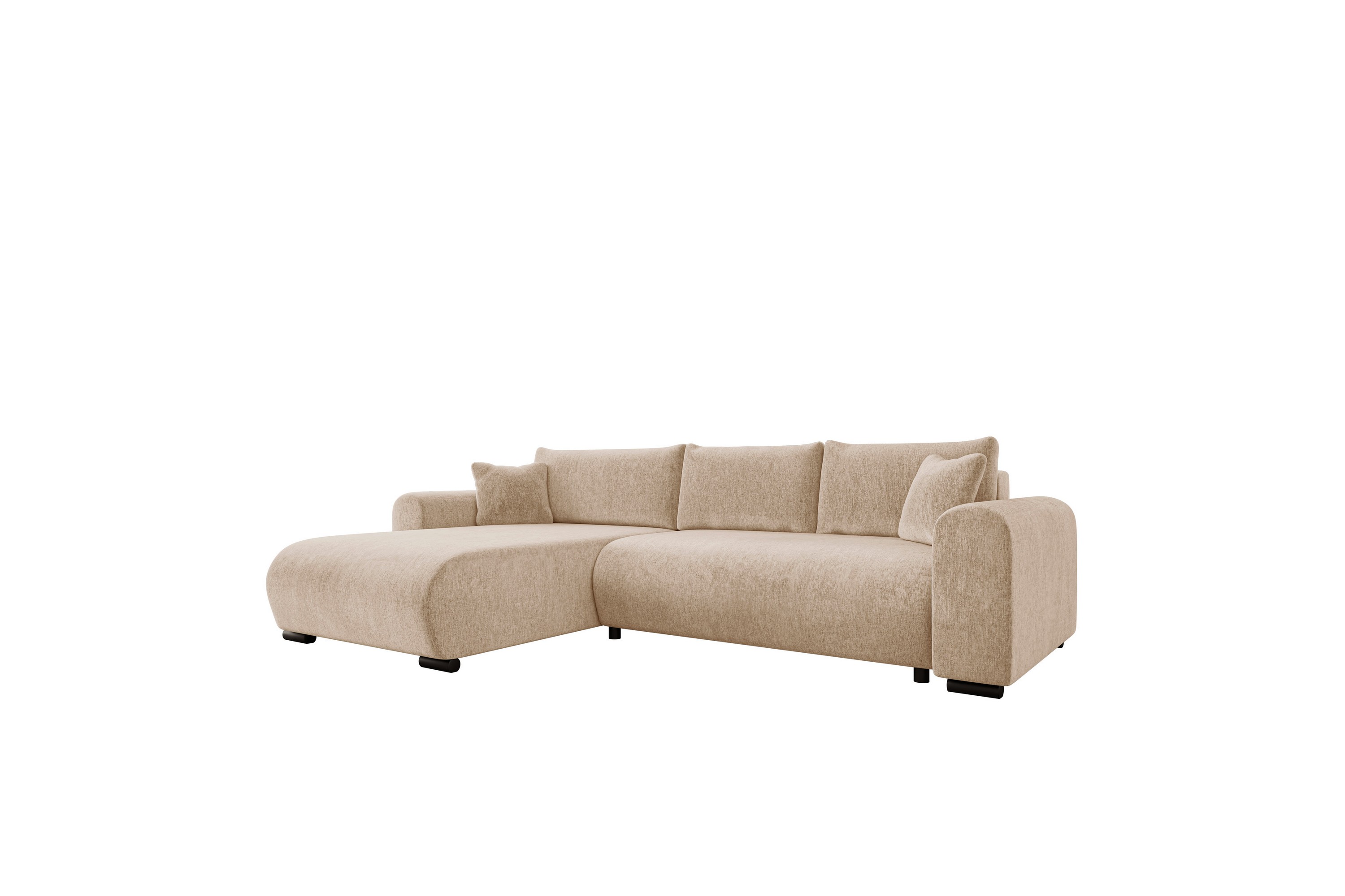 handda bäddsoffa med divan 3-sits i chenille - beige