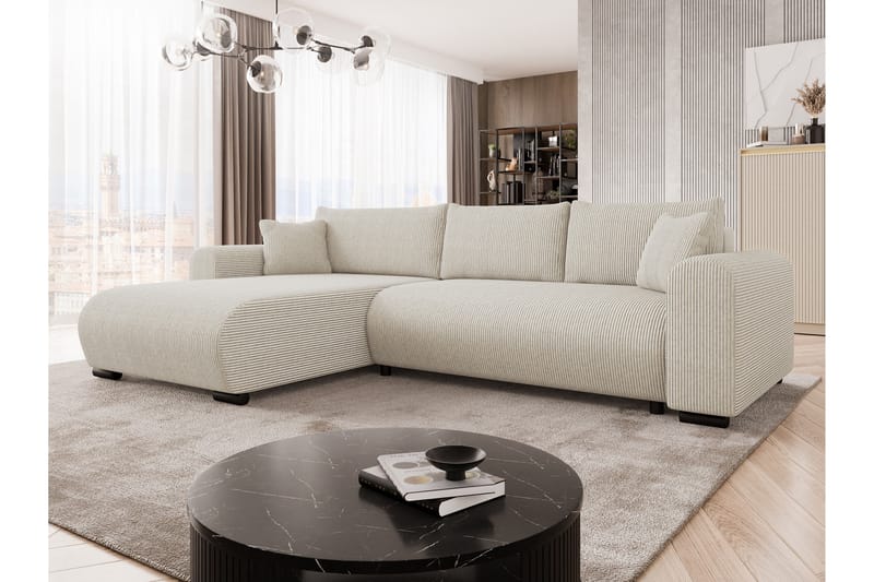 Handda Bäddsoffa med Divan 3-sits i Manchester - Beige - Möbler - Vardagsrum - Bäddsoffor
