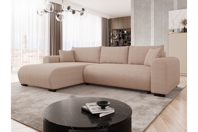 Handda Bäddsoffa med Divan 3-sits i Manchester - Rosa - Möbler - Vardagsrum - Bäddsoffor