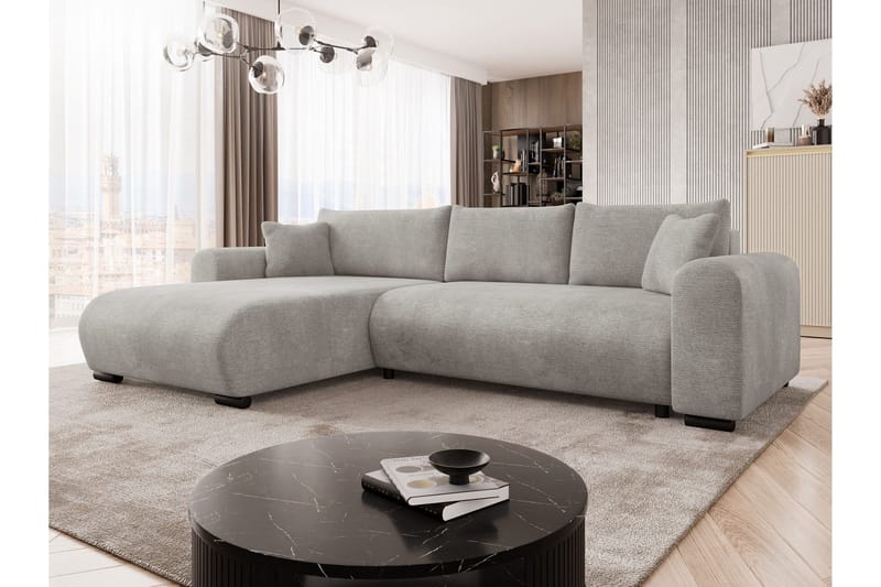 Handda Bäddsoffa med Divan 3-sits i Sammet - Grå - Möbler - Vardagsrum - Bäddsoffor