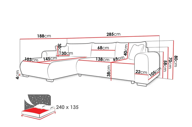 Handda Bäddsoffa med Divan 3-sits i Sammet - Gul - Möbler - Vardagsrum - Bäddsoffor