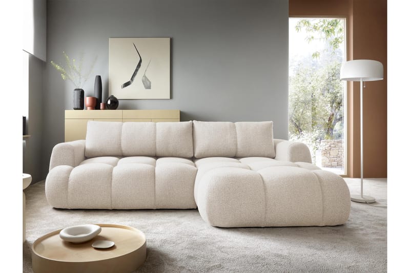 Handu Bäddsoffa med Divan 3-sits i Bouclé - Beige - Möbler - Vardagsrum - Bäddsoffor