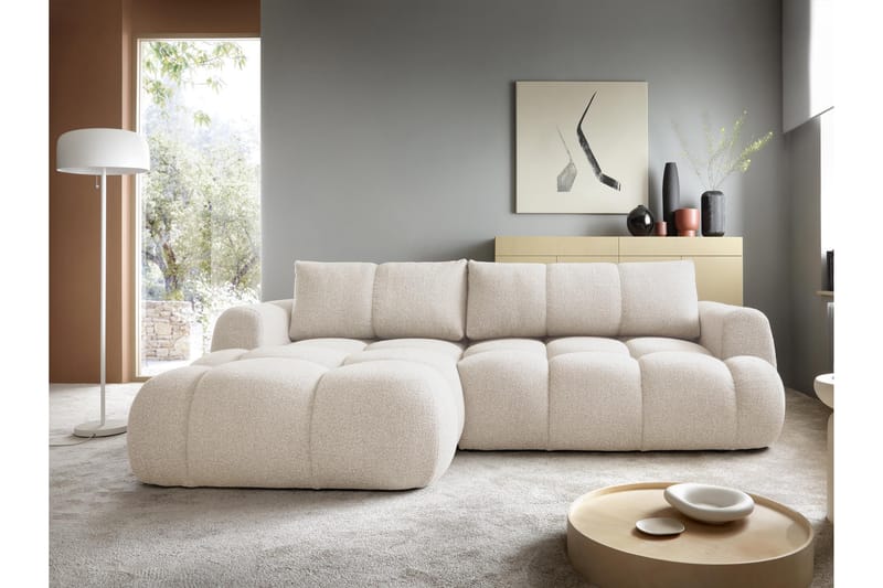 Handu Bäddsoffa med Divan 3-sits i Bouclé - Beige - Möbler - Vardagsrum - Bäddsoffor