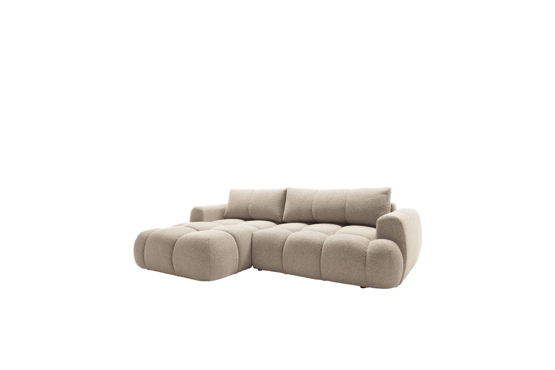 handu bäddsoffa med divan 3-sits i bouclé - beige