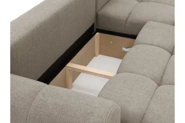 Handu Bäddsoffa med Divan 3-sits i Bouclé - Brun - Möbler - Vardagsrum - Bäddsoffor
