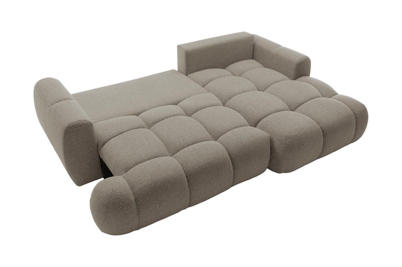 Handu Bäddsoffa med Divan 3-sits i Bouclé - Brun - Möbler - Vardagsrum - Bäddsoffor