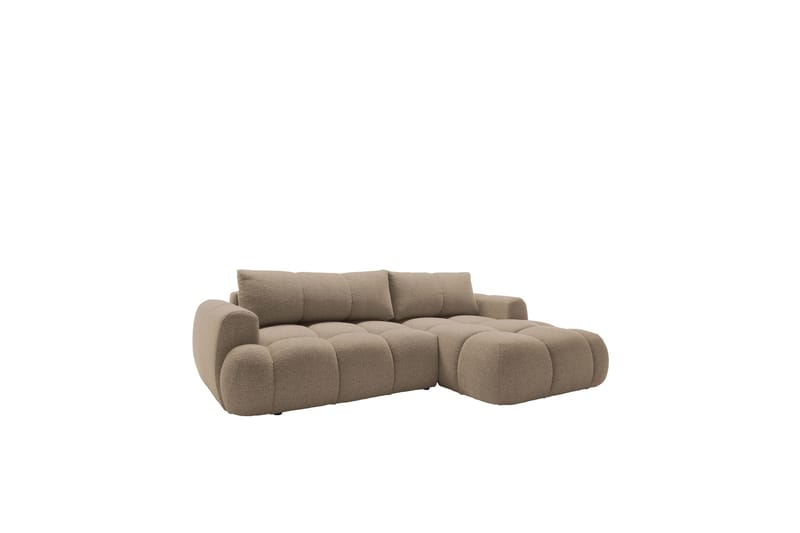 Handu Bäddsoffa med Divan 3-sits i Bouclé - Brun - Möbler - Vardagsrum - Bäddsoffor