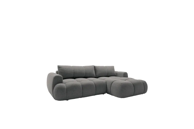 Handu Bäddsoffa med Divan 3-sits i Bouclé, Mörkgrå