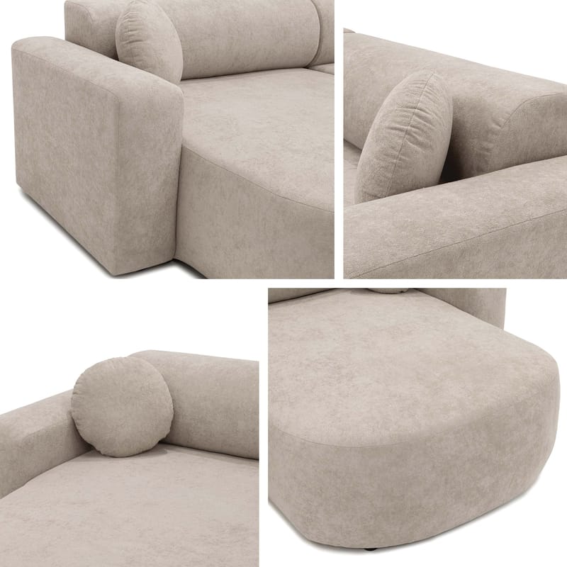 Hanish Bäddsoffa Dubbeldivan 5-sits - Grå - Möbler - Vardagsrum - Bäddsoffor - U bäddsoffa