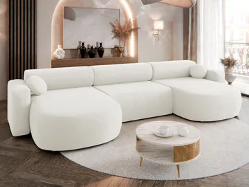 Hanish Bäddsoffa Dubbeldivan 5-sits - Vit - Möbler - Vardagsrum - Bäddsoffor - U bäddsoffa