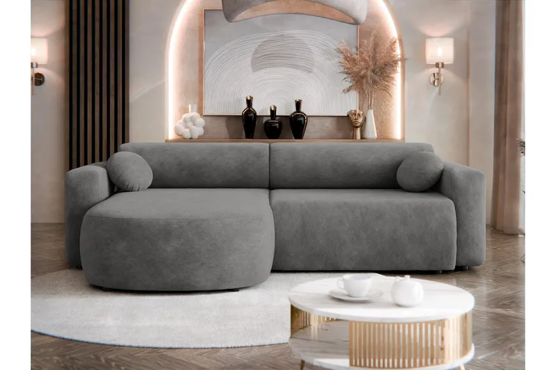 Hanish Bäddsoffa med Divan 3-sits - Grå - Möbler - Vardagsrum - Bäddsoffor