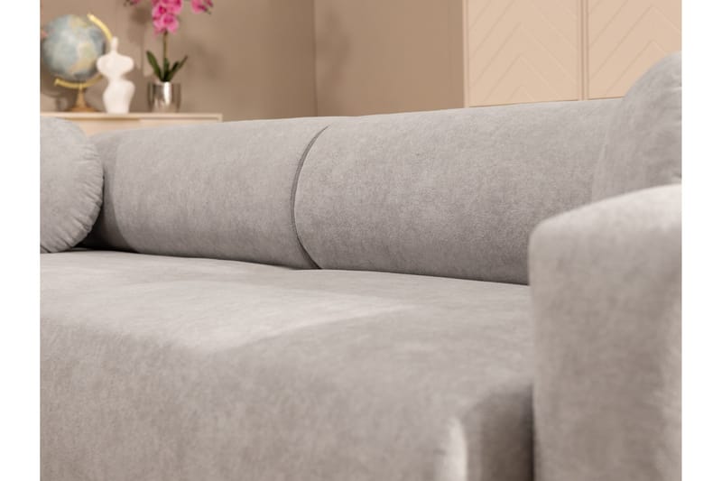 Hanish Bäddsoffa med Divan 3-sits i Plysch - Beige - Möbler - Vardagsrum - Bäddsoffor