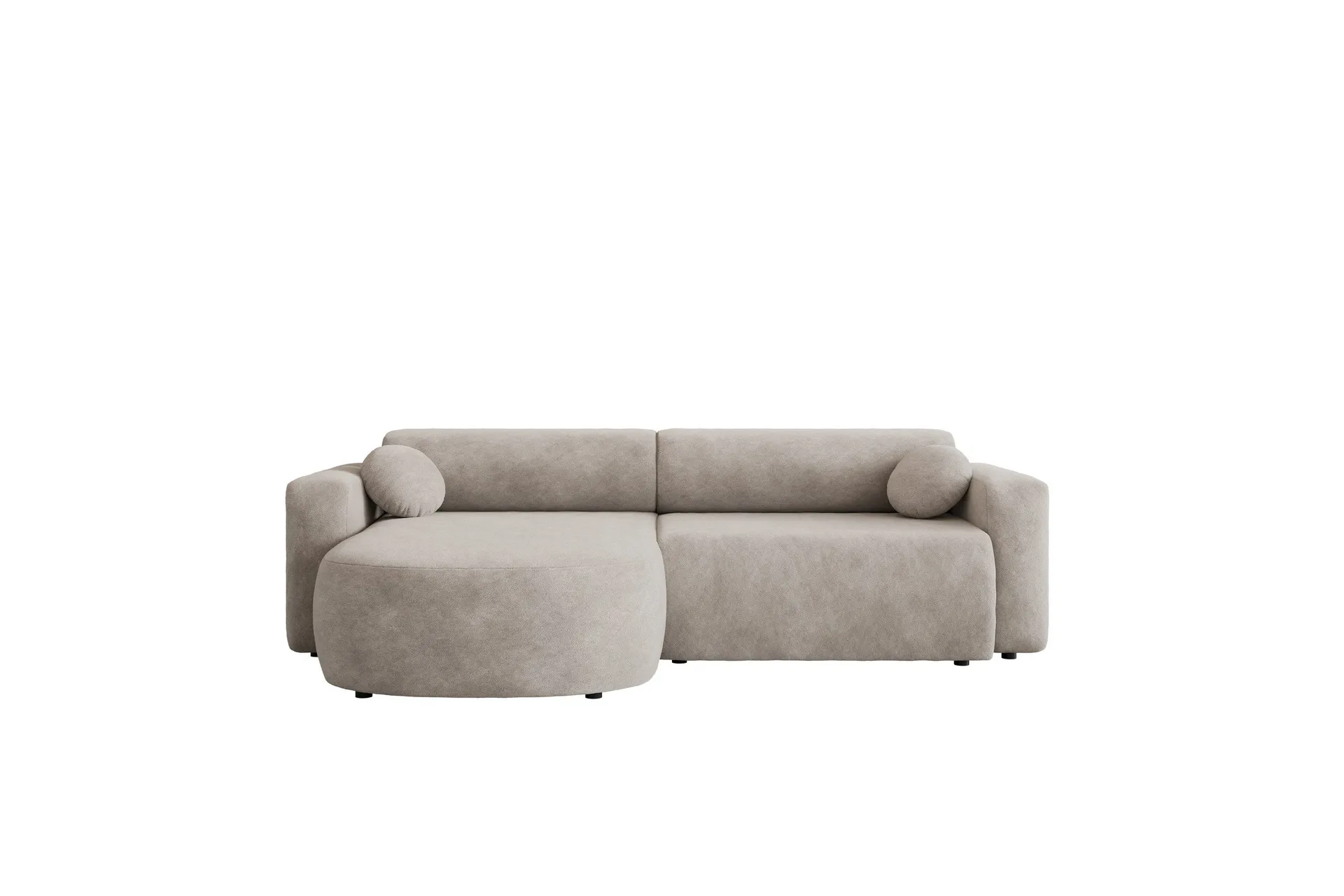 hanish bäddsoffa med divan 3-sits i plysch - beige