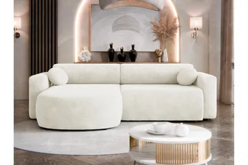 Hanish Bäddsoffa med Divan 3-sits i Plysch - Beige - Möbler - Vardagsrum - Bäddsoffor