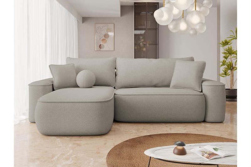 Harak Bäddsoffa med Divan 3-sits i Plysch - Beige - Möbler - Vardagsrum - Bäddsoffor